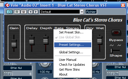 Step 05 - Select the chorus presets settings in the main menu